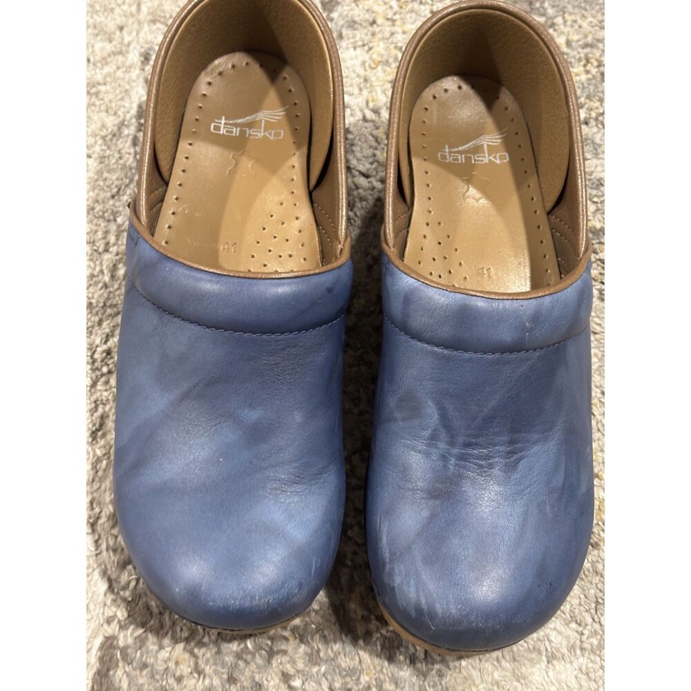 Dansko Professional Clogs Blue Leather 41 (US Women's 10.5-11)